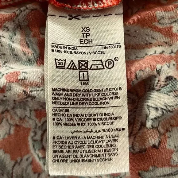 OldNavy Boho Hippie Maxi Dress Women Sleeveless Red Made in India Spring Size XS - Picture 7 of 8